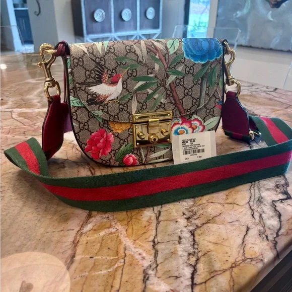 Gucci Crossbody Bag with Floral and Bird Design - Multicolor - Picture 3 of 7
